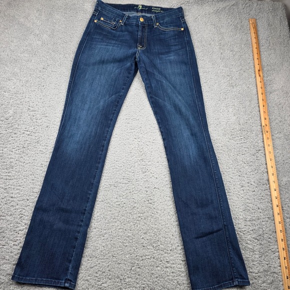 7 For All Mankind Kimmie Straight Leg Jeans Dark Wash Women's Size 28 - Picture 1 of 9